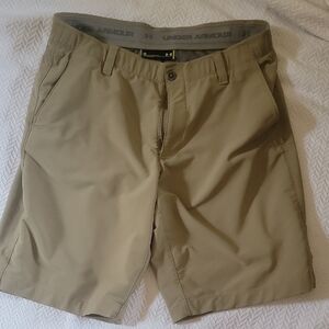 Under Armour Men's Khaki Flat Front Golf Shorts